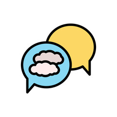 Cloud, chat icon. Simple color with outline vector elements of forecast icons for ui and ux, website or mobile application