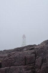 Lighthouse on the coast (Louisbourg - Nova Scotia)