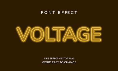 Voltage font effect. creative electric effect font vector design