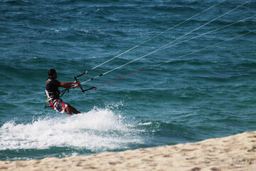 kite surfing in the sea