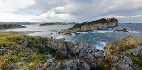 Far Eastern State Marine Reserve. View at Teplaya (Warm) Bay of Peter the Great Gulf. Gamow Peninsula, Primorsky Krai (Primorye), Far East, Russia.