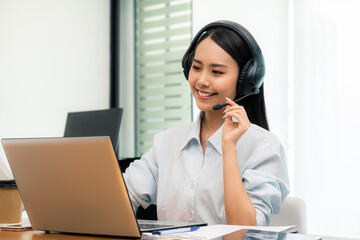 Smart beautiful Asian woman work in office