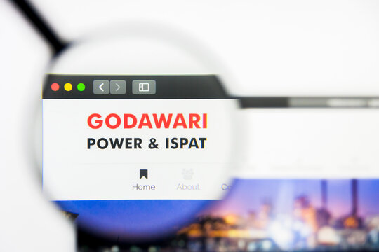 New York, New York State, USA - 19 June 2019: Illustrative Editorial of Godawari Power and Ispat website homepage. Godawari Power and Ispat logo visible on display screen.