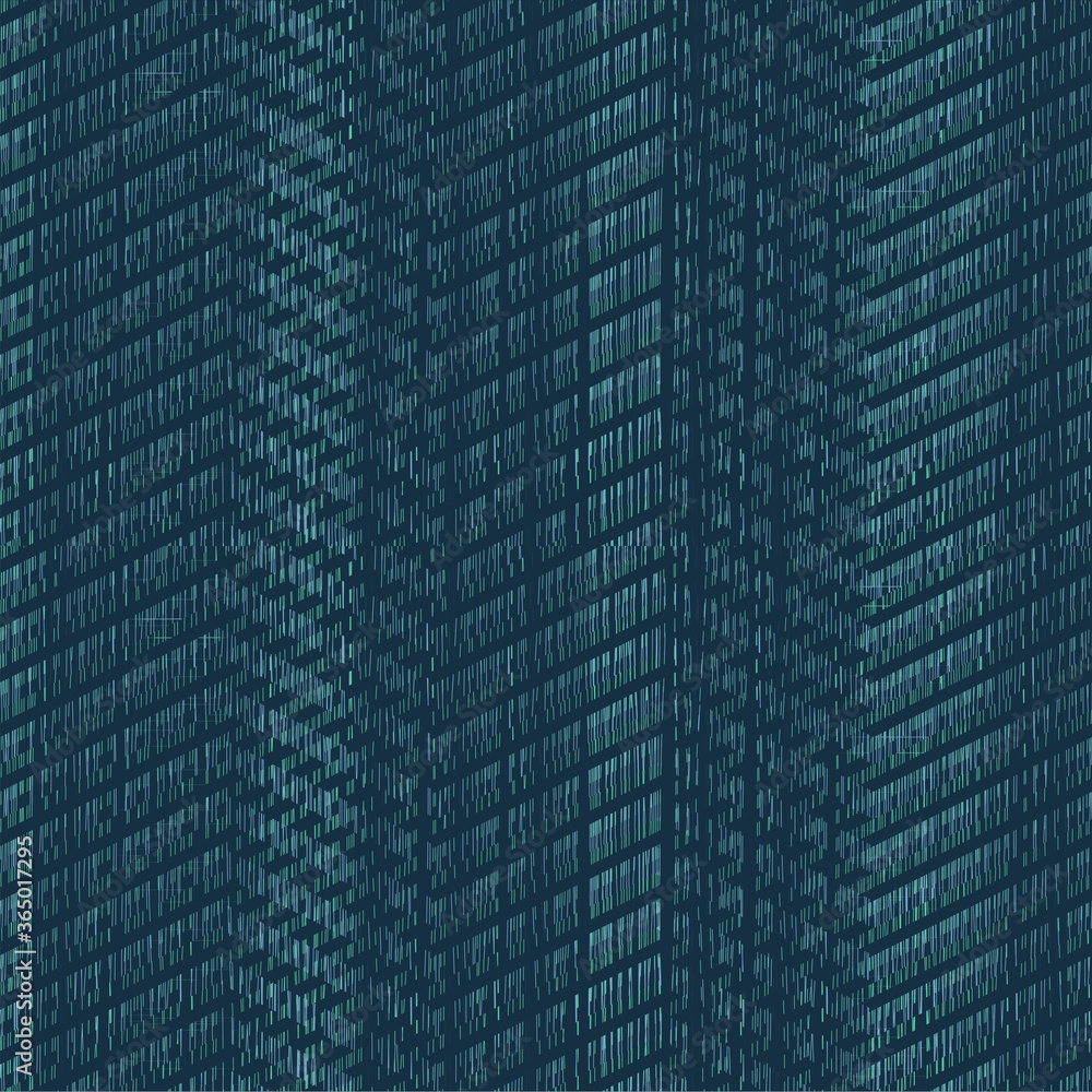 Poster Seamless tweed pattern on dark background. Chevron pattern. Seamless geometric background. Vector illustration
