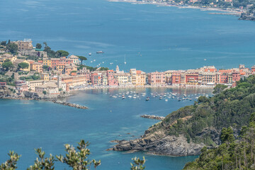 Obraz premium Panoramic aerial view of Sestri Levante