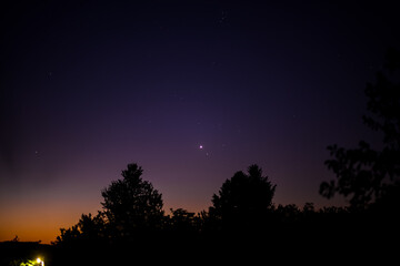 Fototapeta na wymiar hydes constellation and planet venus in the night sky
