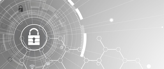 Cybersecurity and information or network protection. Future technology web services for business and internet project