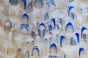 Moorish mocárabe decorations in a niche of the court of the myrtles