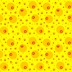 Seamless pattern in yellow circles. Simple background for textile, fabric, covers, surface, print, gift wrapping.
