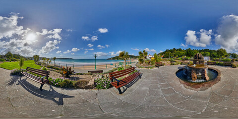Spherical image of St Brelades Bay, Jersey Channel Islands, 360 by 180 VR ready Panoramic