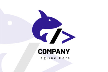 shark studio web code illustration logo template