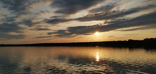 sunset on the lake