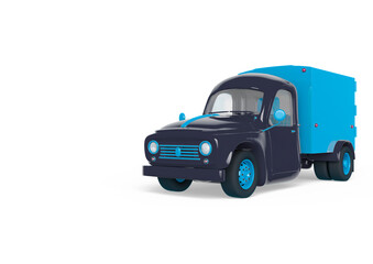 delivery truck cartoon with copy space