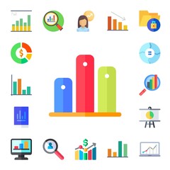 Obraz premium Modern Simple Set of statistic Vector flat Icons