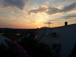 sunset over the city