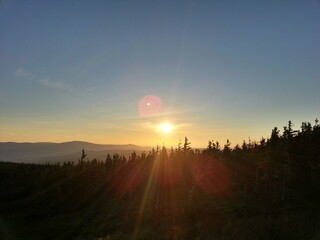 sunset in the mountains