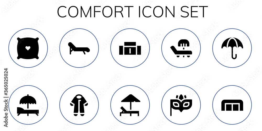 Sticker comfort icon set