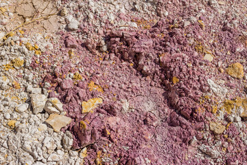 Sun-dried white and pink clay. Abstract texture