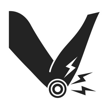 recommend clip art: Acute pain elbow joint black glyph icon. Sprain, injury, arthritis. Isolated vector element. Outline pictogram for web page, mobile app, promo.