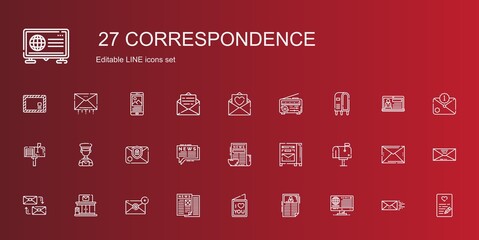 correspondence icons set