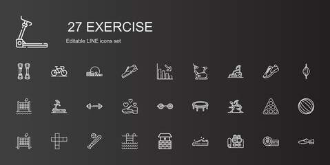 exercise icons set