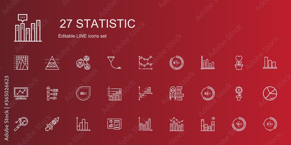 Sticker statistic icons set