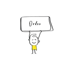 vector of man holding placard of Orden