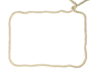 Rectangular rope frame on white background