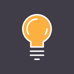 Light bulb icon, symbol of idea. Linear vector pictogram.