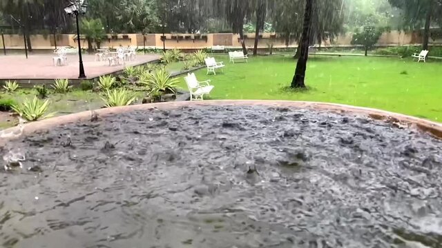 Water Droplet Falling in Slow Motion, Mumbai Rainy Season.