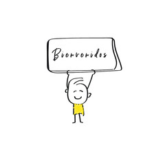 vector of man holding placard of Bienvenidos