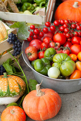 fresh vegetables in wooden boxes, homegrown food, agriculture