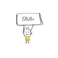 vector of man holding placard of FAAs