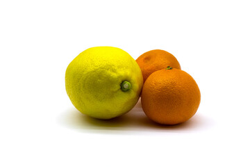 Two tangerines and a lemon
