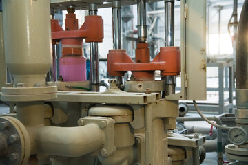 Fototapeta na wymiar Factory for production of ceramic tiles. Conveyor line for ceramic tile at heavy plant