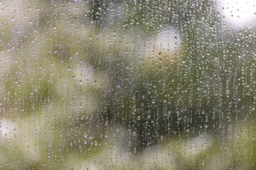 Drops of rain on the window. Copy space.