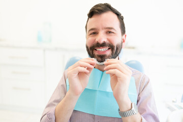 Patient With Invisible Aligner At Clinic