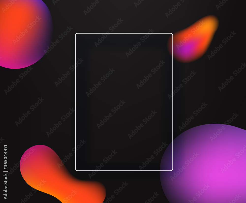 Poster Abstract vector background with white frame. Landing page template