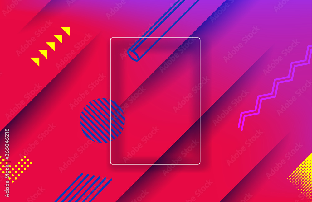 Poster Abstract red geometric vector background. Landing page template