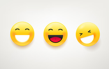 Laughing faces vector pack. Cute vector character set