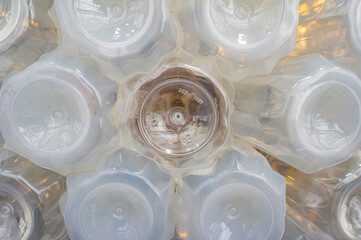 Many recycle plastic form a structure