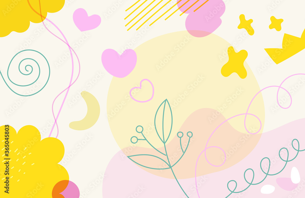 Aufkleber artistic vector wallpaper. abstract backgriund with color hand drawn geometric shapes. sketchy style