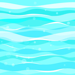 Obraz premium Abstract blue waves pattern. Seamless vector pattern