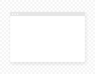 Blank internet browser window. Vector mockup