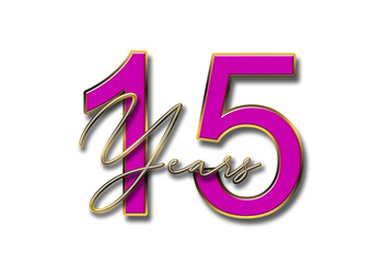 15, Jahre, Geburtstag, Ehrentag, Pink, Mädchen, Grafik