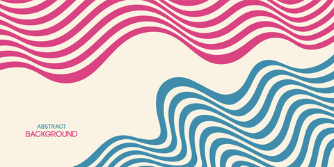 Abstract striped background, poster, banner. Composition of smooth dynamic waves, lines. Trendy design. Vector color illustration in flat style.