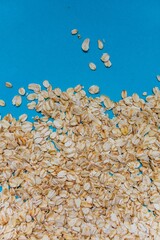 oatmeal texture on a blue background