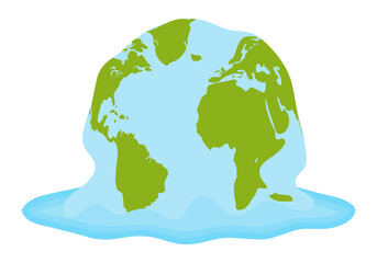 Planeta tierra derritiéndose por el cambio climático. © Gabrieuskal