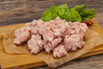 Homemade pork minced meat for cooking