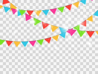 Obraz premium Colorful confetti on a transparent background. Festive background vector. Happy Birthday. Day of rest.